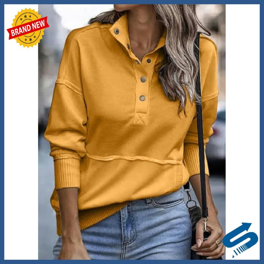 Lightweight Long Sleeve Button Pullover Sweatshir… - image 4